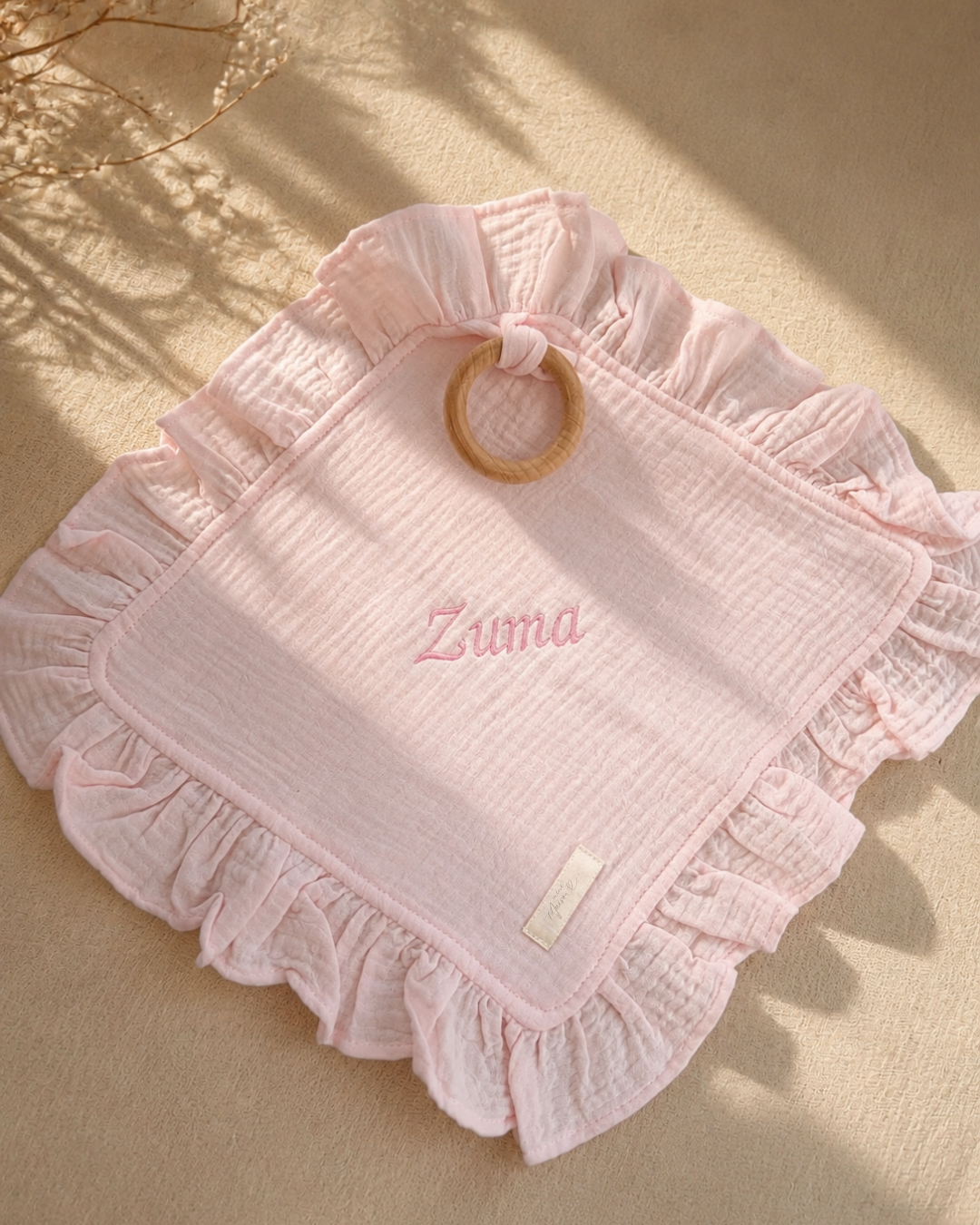 Hydrofiele Ruffle Speendoek - Baby Roze