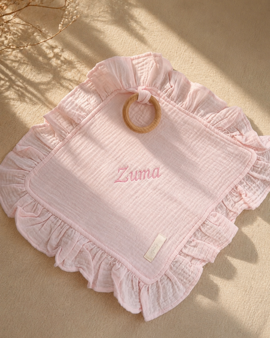 Hydrofiele Ruffle Speendoek - Baby Roze