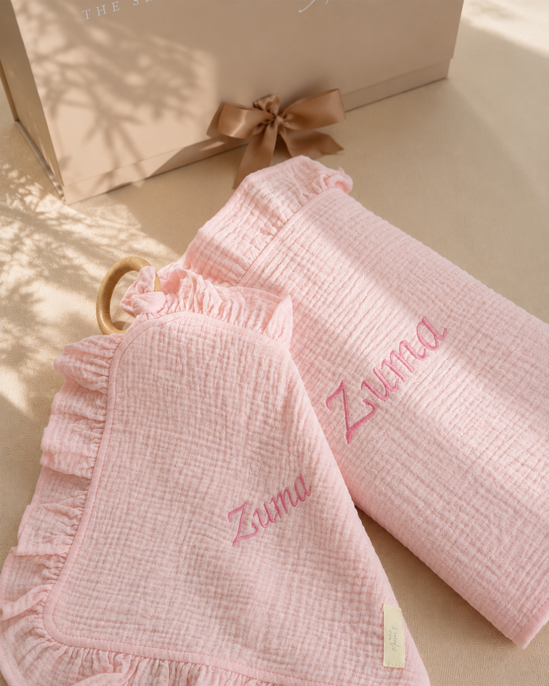 Hydrofiele Ruffle Speendoek - Baby Roze