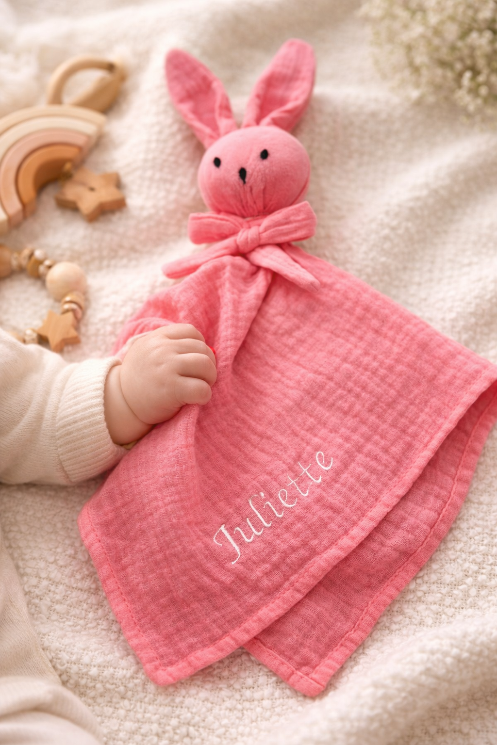 Hydrofiel Knuffelkonijntje - Koraal Roze