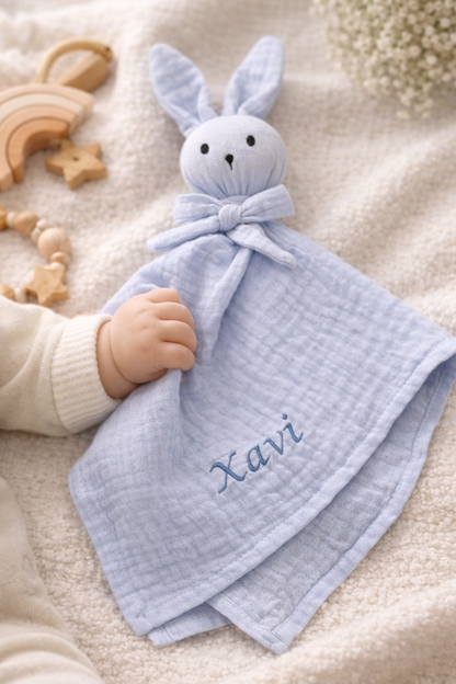 Hydrofiel Knuffelkonijntje - Baby Blauw