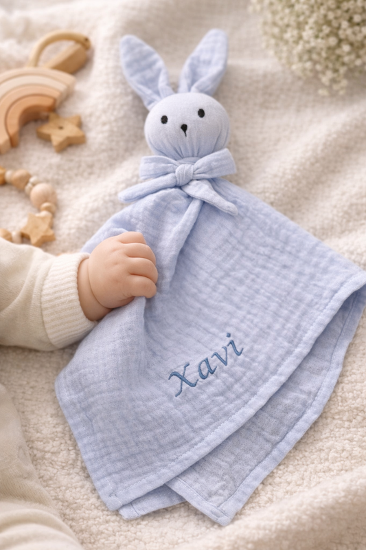 Hydrofiel Knuffelkonijntje - Baby Blauw