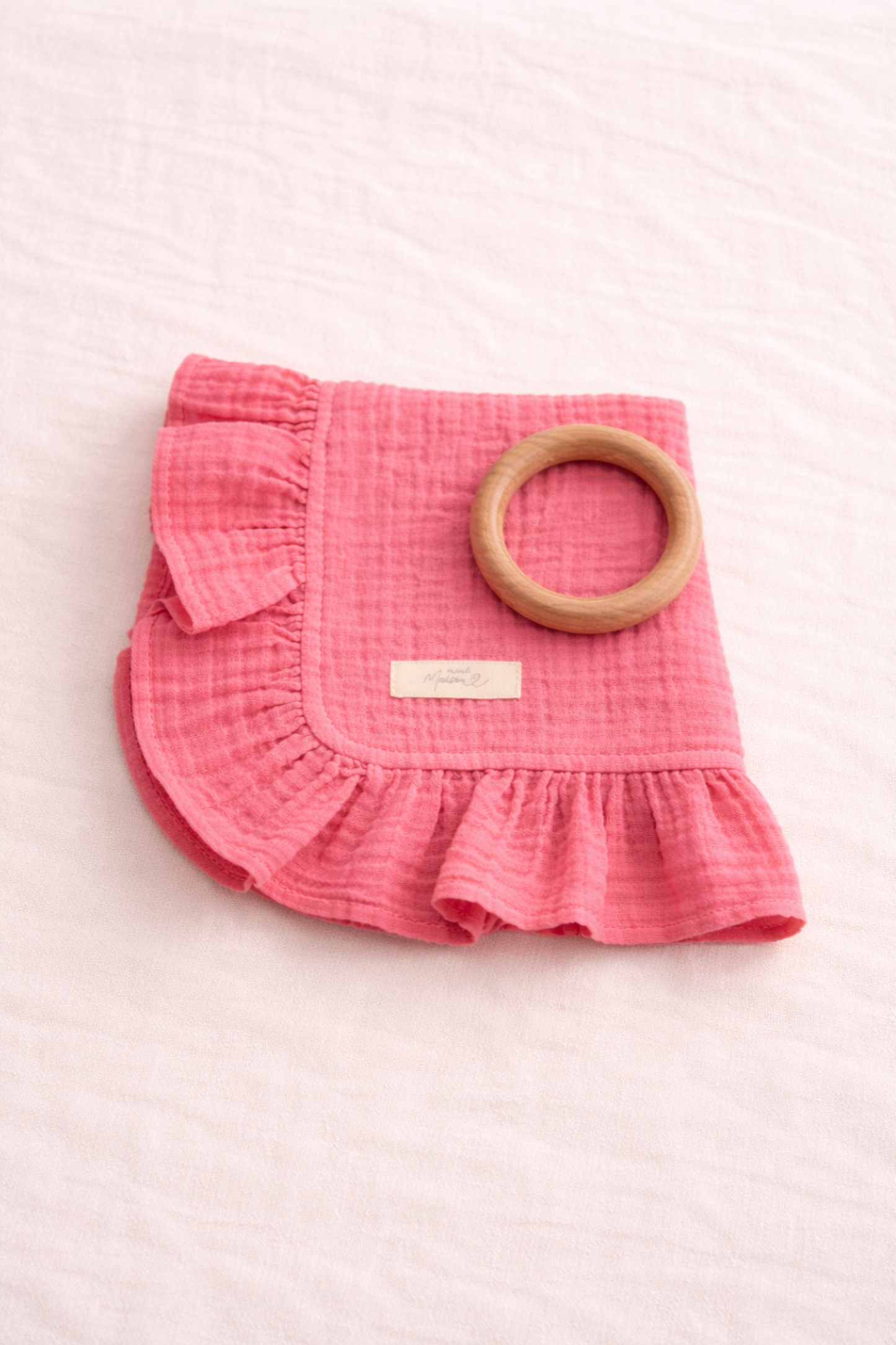 Hydrofiele Ruffle Speendoek - Koraal Roze