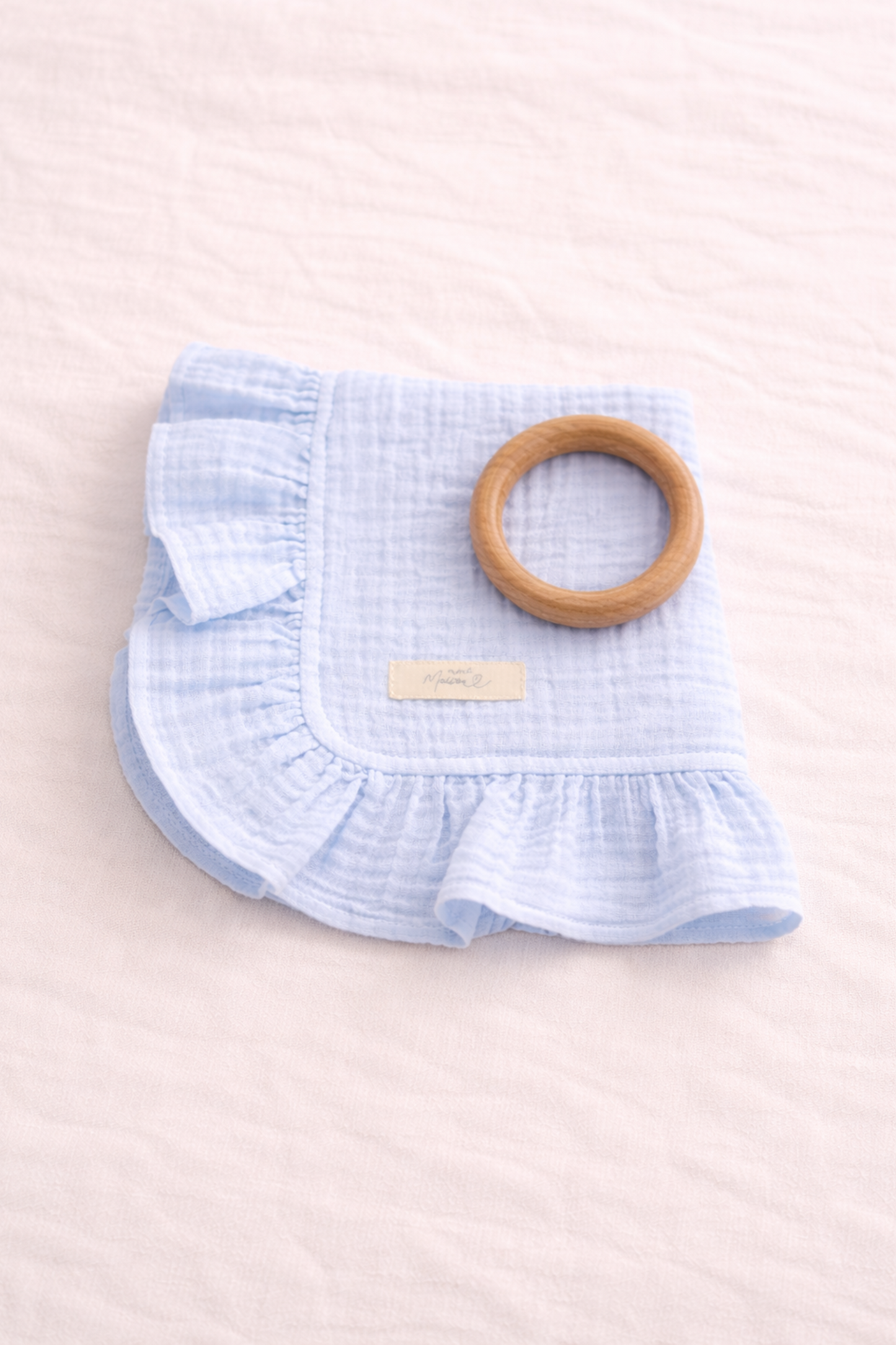Hydrofiele Ruffle Speendoek - Baby Blauw