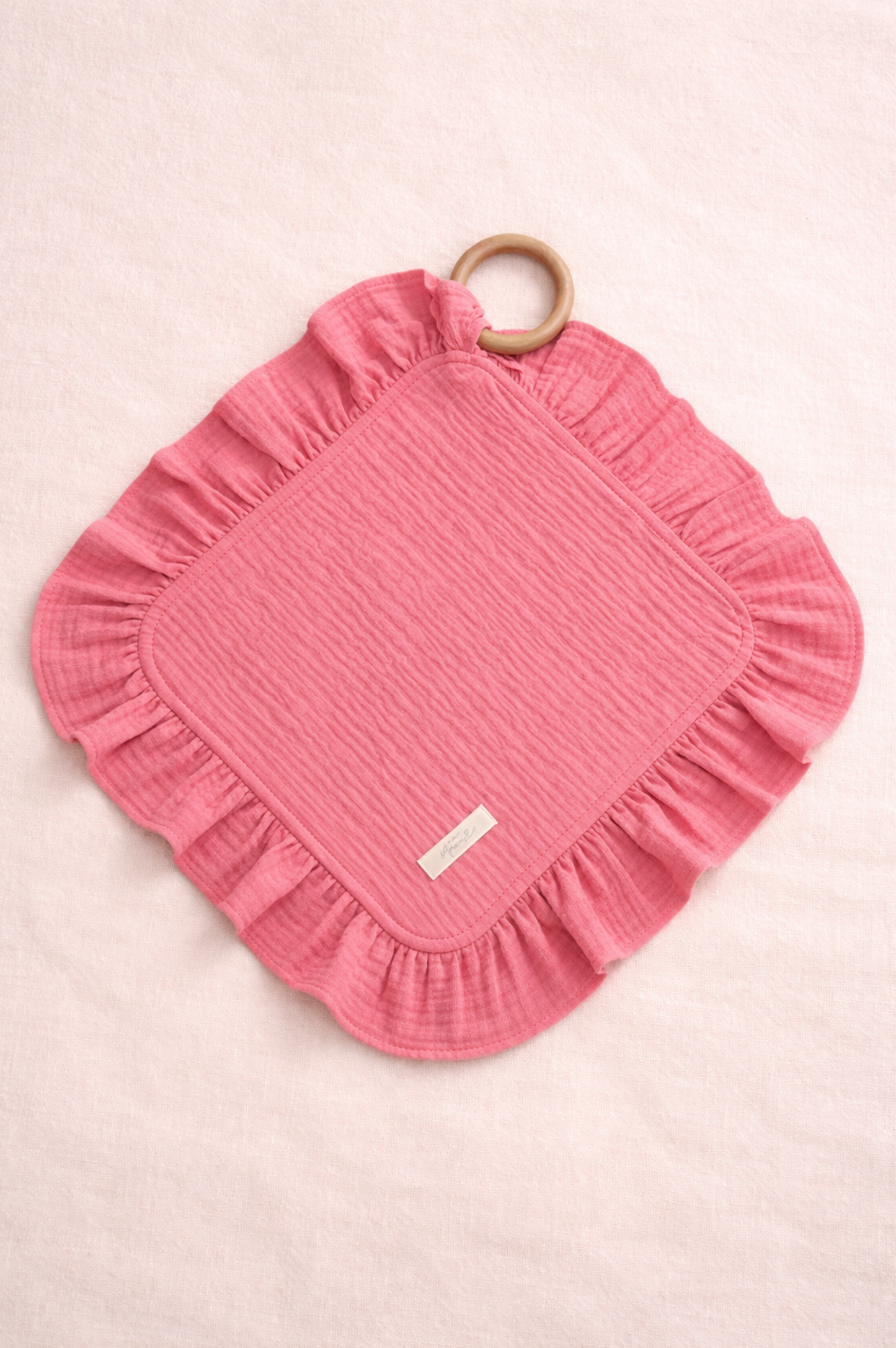 Hydrofiele Ruffle Speendoek - Koraal Roze