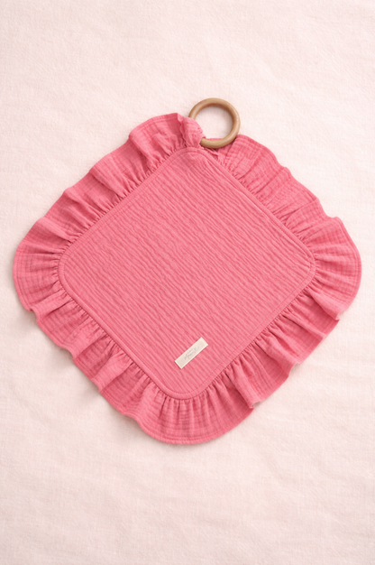 Hydrofiele Ruffle Speendoek - Koraal Roze
