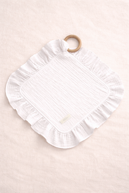 Hydrofiele Ruffle Speendoek - Wit